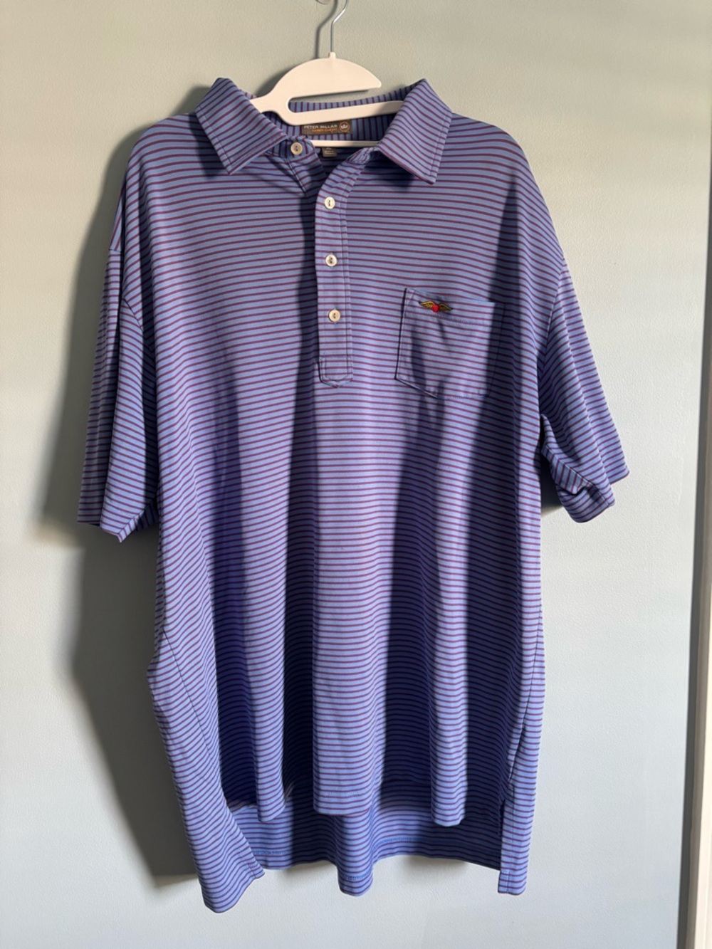Peter Millar Summer Comfort Purple and Blue Striped Polo